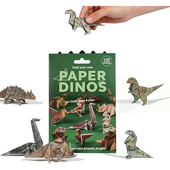 DIY Paper Cats - 50 Sheets DIY Origami Paper to Fold Cute Cat Figures, Fun Craft Activity for Adults & Kids, Desk Decoration & Gift for Cat Lovers (Dinosaur)