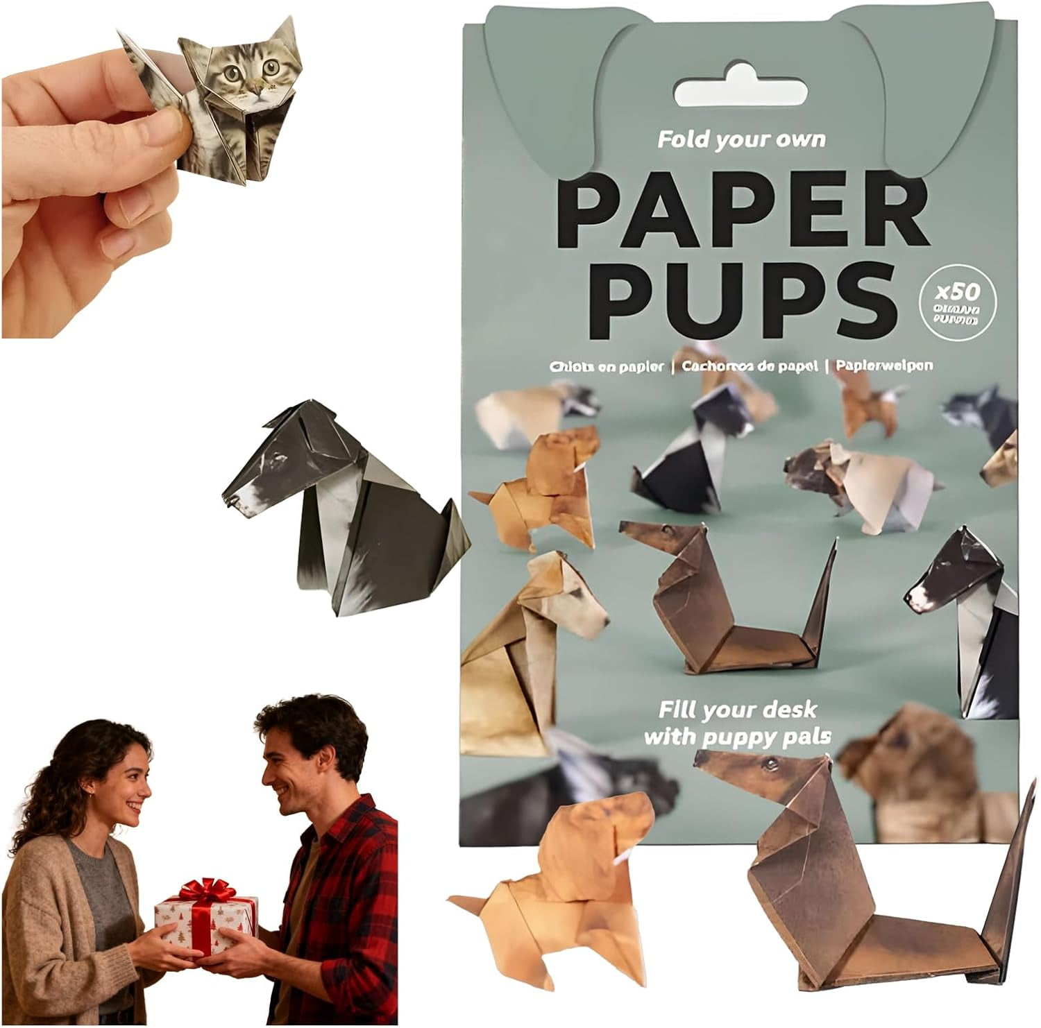 DIY Paper Cats, Paper Cats Origami Kit, Funny DIY Origami Paper to Fold ...