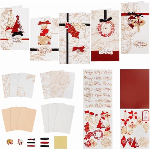 DIY Paper Christmas Greeting Card Making Kit Mixed Color 175x130x0.5mm