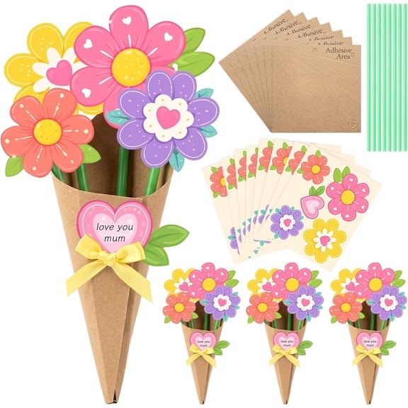 DIY Paper Flower Bouquet Kit – Handmade Craft Set, Thankful Gift for Mom & Teacher Appreciation (RL 24 PCS)