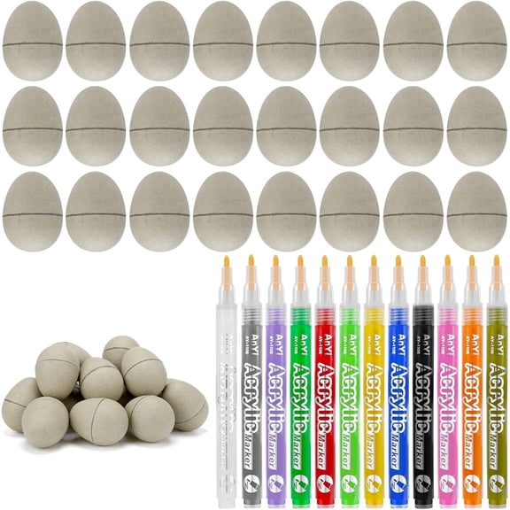 DIY Paper Mache Easter Eggs Cardboard Easter Eggs Paintable Fillable Fake craft to Color Paint Your Own Paper Mache for Party Gifts Basket Filler Crafts(72 Pcs)