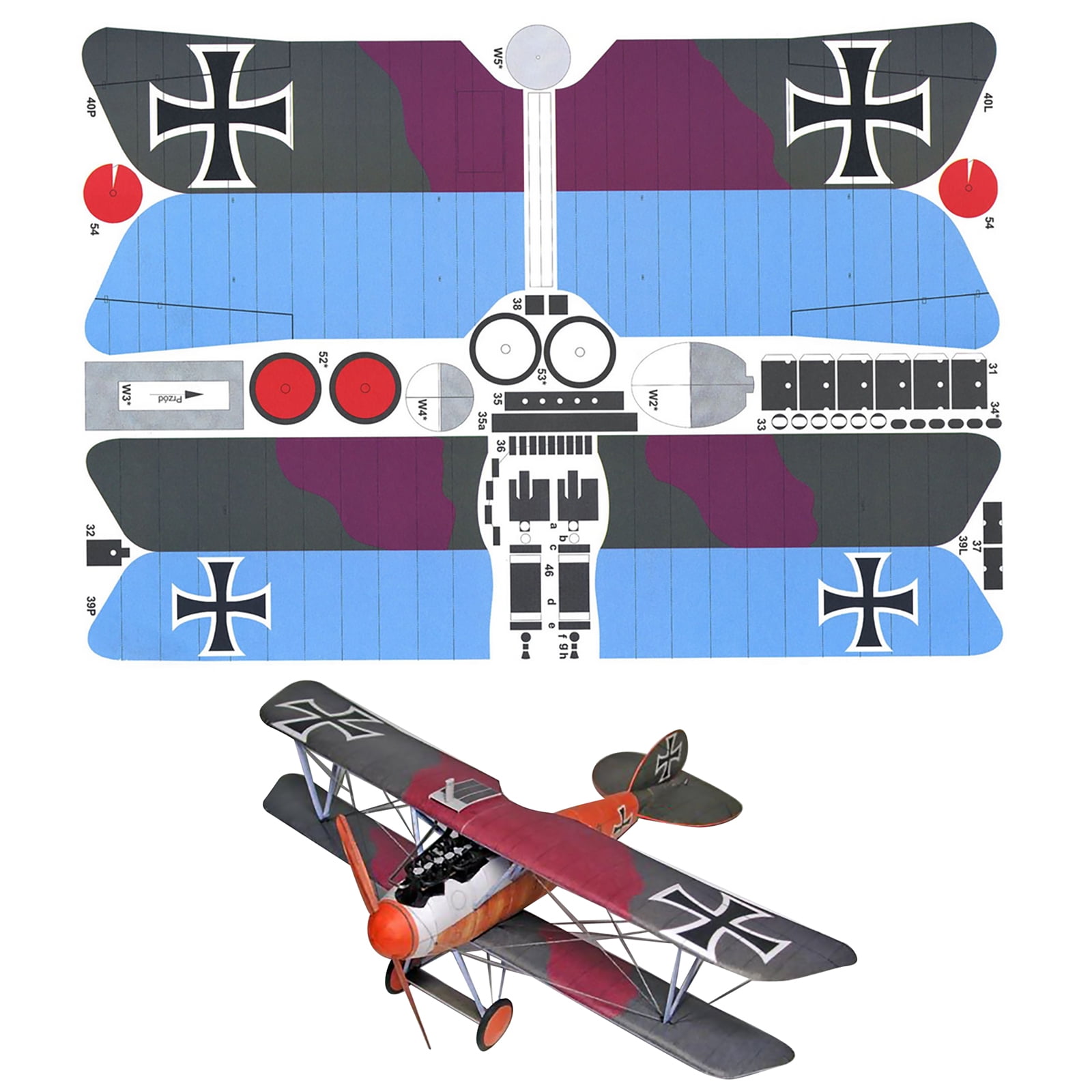 DIY Paper Model Aircraft Toy Britain Albatross D.V Fighter Unassembled Paper Model Kit for Gift