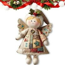 DIY Patchwork Angel Doll Kit, Handmade Patchwork Doll Sewing Kit, Christmas Cute Fabric Angel Craft Kits, Vintage Fabric Craft for Beginners, Ideal for Festive Sewing