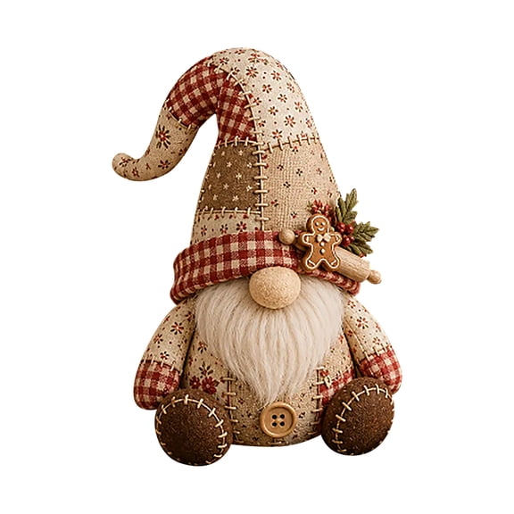 DIY Patchwork Animal Kit – 3D Cat Sewing Project for Adults & Beginners, Christmas Gnome Home Decor & Gift