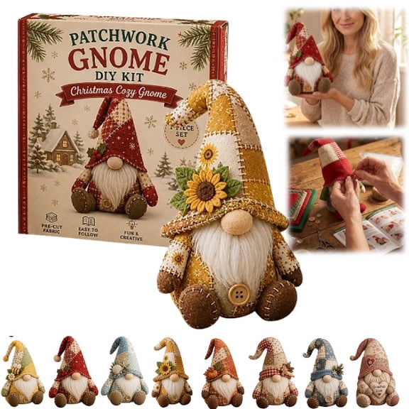 DIY Patchwork Animal Kit – Handmade Sewing Craft Kit with Pre-Cut Fabric & Stuffing, Plush Animal DIY Set for Cute Ornament, Shelf Décor, Quilting, Crafting & Creative Gift Projects,D