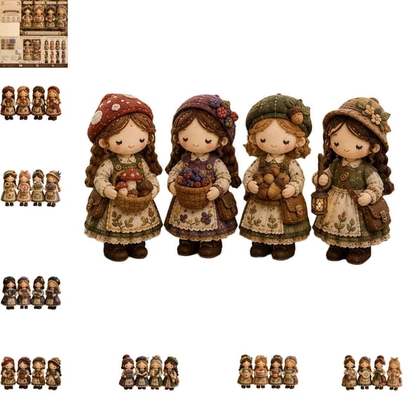 DIY Patchwork Dwarf Doll Sewing Kit for Girls, Beginner Creative Craft Set with Pre-Cut Brushed Plaid Fabric