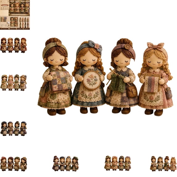 DIY Patchwork Dwarf Doll Sewing Kit for Girls, Beginner Creative Craft Set with Pre-Cut Brushed Plaid Fabric