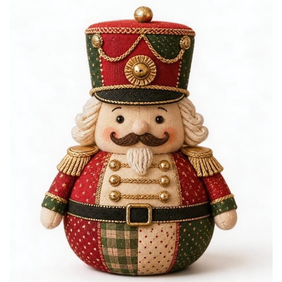 DIY Patchwork Fabric Character Doll Kit - Adorable Patchwork Friends Making Set for Kids & Adults Cozy Crafting Experience (Nutcracker)