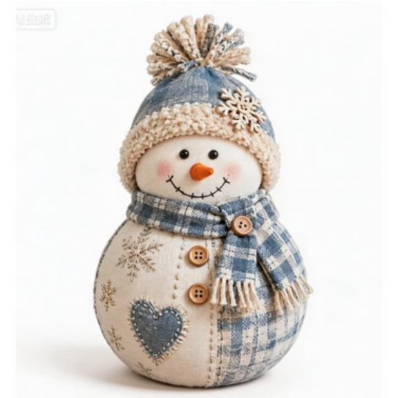 DIY Patchwork Fabric Character Doll Kit - Adorable Patchwork Friends Making Set for Kids & Adults Cozy Crafting Experience (Snowman)