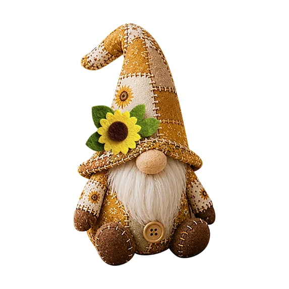 DIY Patchwork Gnome Making Kit, Pre-Cut Felt Button Art Sewing Kits, Handmade Christmas Gnome DIY Craft Kit, 3D Stuffed Collection Project for Adults&Beginners, Creative Home Decor & Gift