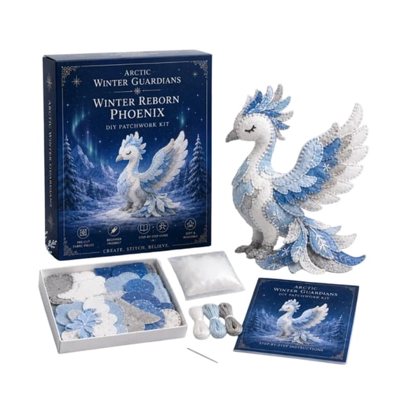 DIY Patchwork Kit, Fantasy Ocean Series Aurora Phoenix, Handmade Sewing Craft Set, Beginner Friendly Handicraft Supplies for Home Decor Handmade Art Project