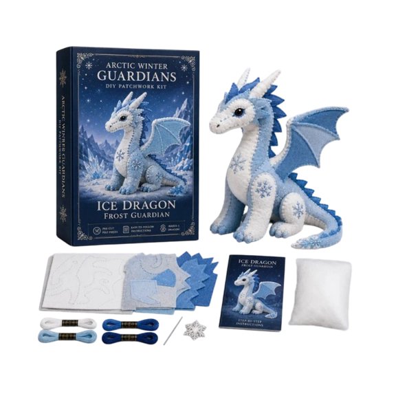 DIY Patchwork Kit Fantasy Ocean Series Nine Tails Fox Sewing Craft Set with Moon and Star Embellishments for Handmade Decoration Projects