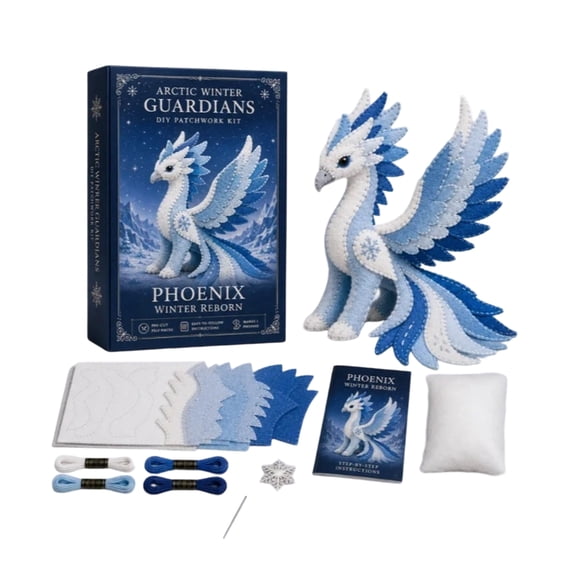 DIY Patchwork Kit Fantasy Ocean Series Nine Tails Fox Sewing Craft Set with Moon and Star Embellishments for Handmade Decoration Projects
