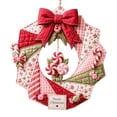 thumbnail image 1 of DIY Patchwork Wreath Kit, Candy Christmas Quilted Wall Decor Craft, 9.84 in Creative Seasonal Door Hanging Project for Adults, 1 of 4
