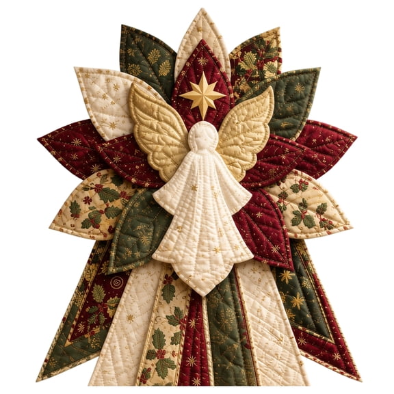 DIY Patchwork Wreath Kit Quilted Angel Wall Hanging Sewing Craft Set Fabric Applique Seasonal Decor Making Kit