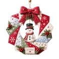 thumbnail image 1 of DIY Patchwork Wreath Kit, Snowman Christmas Quilted Wall Decor Craft, 9.84 in Creative Seasonal Door Hanging Project for Adults, 1 of 4