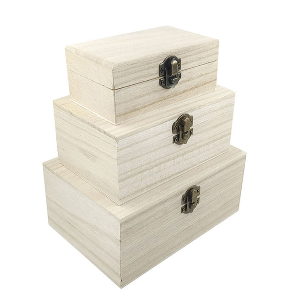 DIY Paulownia Wooden Box Set for Storage and Personalization