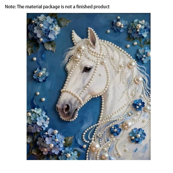 DIY Pearl Art Kit 12"x16" with Solid Wood Frame, Handmade Mosaic Painting for Kids & Adults, 3D Bead Art Kit for Home Decor, Educational Creative Craft Gift -Set C