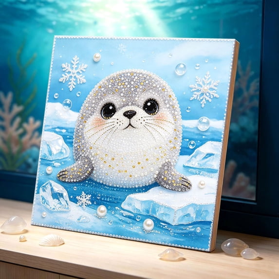 DIY Pearl Diamond Kit, Ocean Sea Life Beaded Art Canvas Set, Handmade Wall Decor Gift