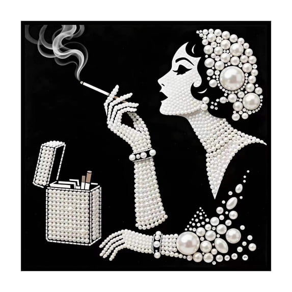 DIY Pearl Diamond Painting Art Kit 12 x 12 Inch, 5D Rhinestone Craft Set with Stretched Canvas for Home Wall Decor