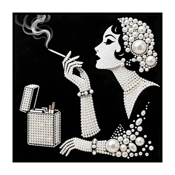 DIY Pearl Diamond Painting Art Kit 12 x 12 Inch, 5D Rhinestone Craft Set with Stretched Canvas for Home Wall Decor