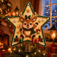 thumbnail image 1 of DIY Pearl Diamond Painting Christmas Tree Toppers – Sparkling Star Craft with Multiple Styles, Rhinestone Pearl Treetop Decor, Beginner-Friendly Holiday Craft Kit （Topper-Reindeer）, 1 of 6