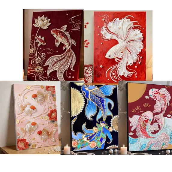 DIY Pearl Painting Handmade Wind Diamond Decorative Painting – Creative Craft Kit for Sparkling Artwork, Stress Relief, and Home Decoration