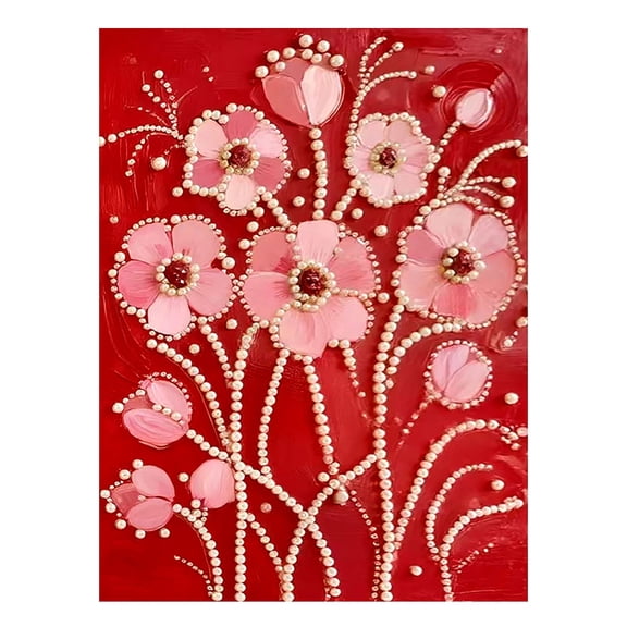 DIY Pearl Painting Kit, Bead Painting For Beginners, Handmade Wind Decorative Wall Art, Complete Craft Set With Adhesive Canvas And Sparkling Beads