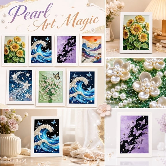DIY Pearl Painting Kit – Creative Craft Material Set for Decorative Wall Art, Festival Gift, Handmade Home Decor, 1 Set K