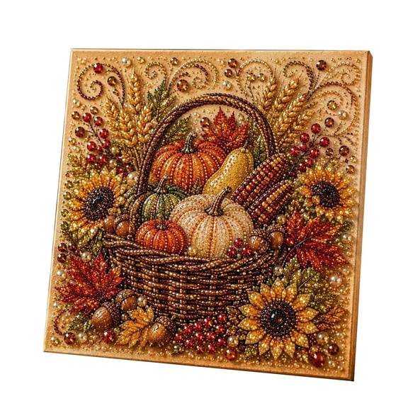 DIY Pearl Painting Kit Halloween Autumn Decor, 2D Textured Pumpkin Ghost Art Craft Set, No Glue Needed Easy Place & Press, Fun Screen-Free Activity for Adults Kids Home Desk Ornament Gift