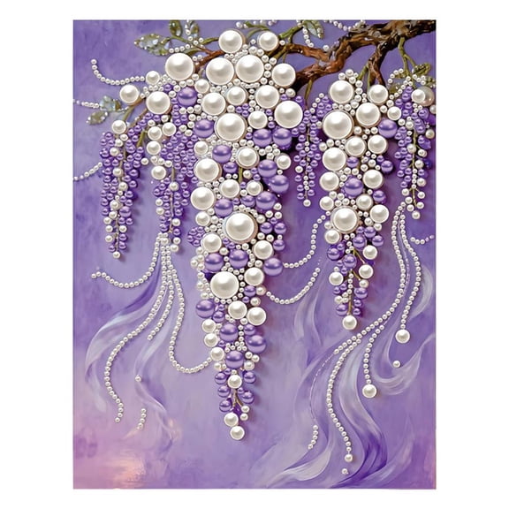 DIY Pearl Painting Kit, Many Kinds of Flowers Design, Beginner Friendly Craft Kits with Frame Diamond Dots Beads Canvas Art for Wall Decor Bedroom Living Room Gift for Friends