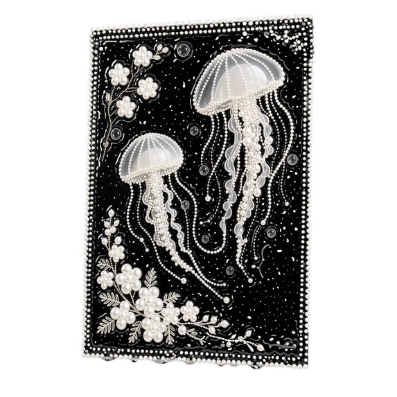 DIY Pearl Painting Kits for Adults, Crystal Gem Art Wall Decor DIY Craft Kit, Ready to Hang Framed Home Decoration & Gift Set (Jellyfish Decor)
