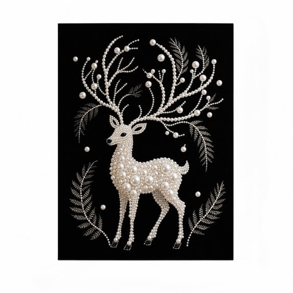 DIY Pearl Painting Kits for Adults, Crystal Gem Art Wall Decor DIY Craft Kit, Ready to Hang Framed Home Decoration & Gift Set (deer Decor)
