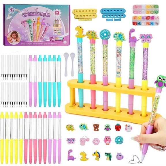  DIY Pen Making Kit, 16pcs Pens with Glitters, Birthday Gifts for Girls Boys