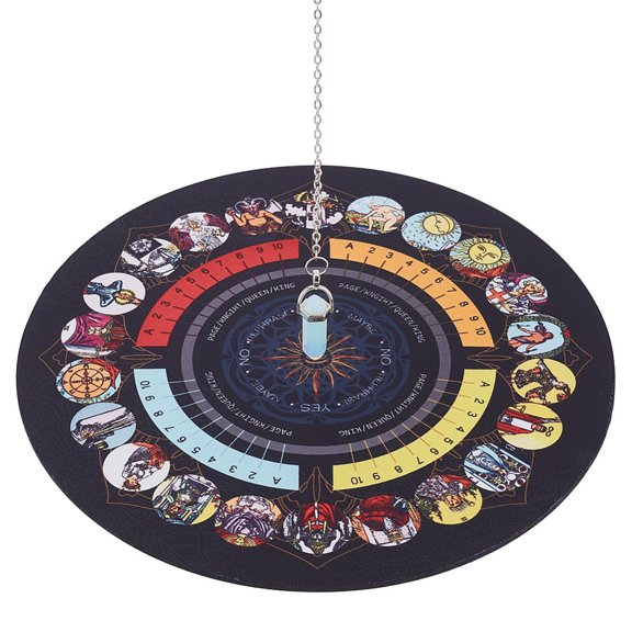 DIY Pendulum Divination Making Kit Including Opalite Pendants Rubber Pendulum Mat and Iron Cable Chains Necklace Making Sun Pattern 220x3mm