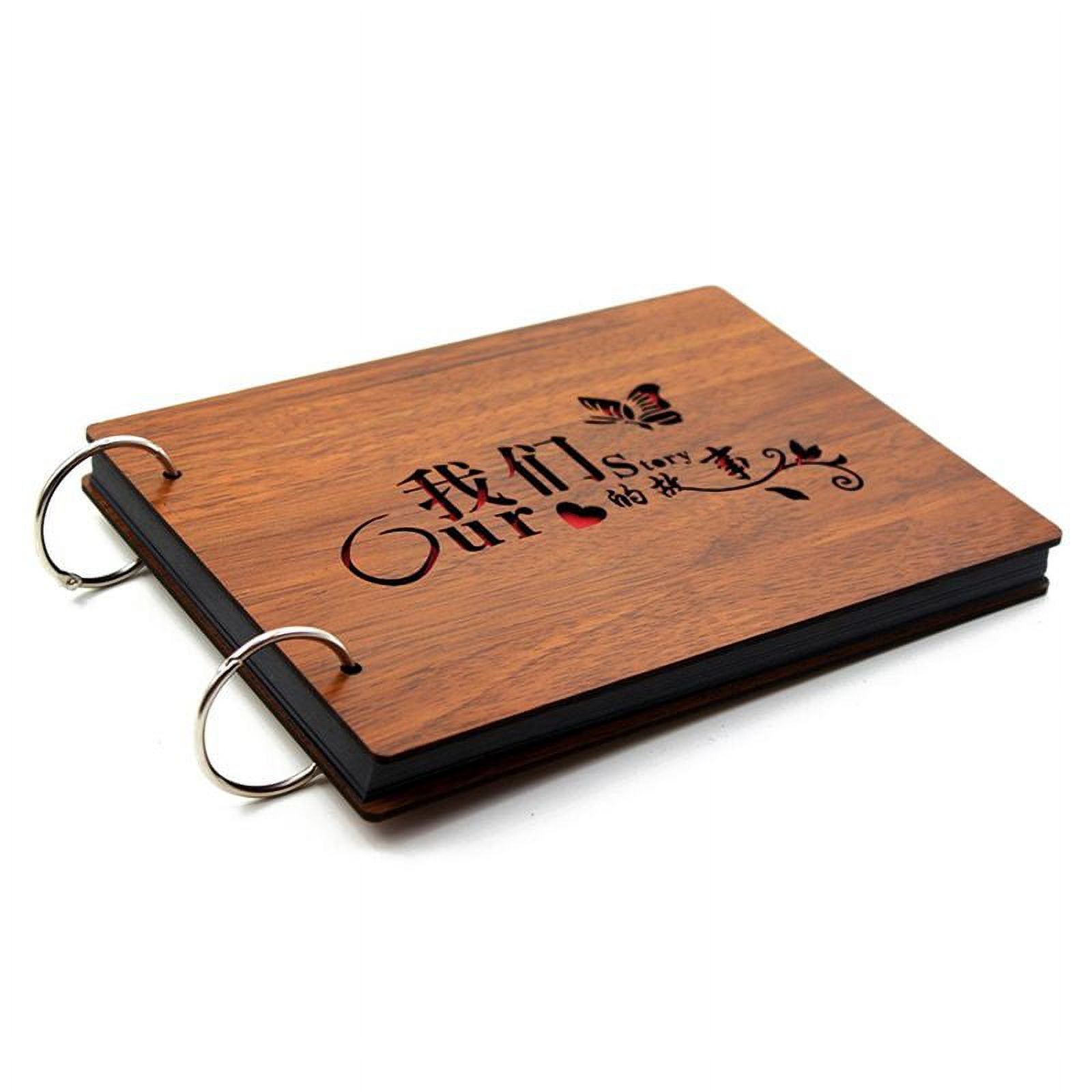 DIY Photo Album Wood Cover Anniversary Scrapbook 8 X 6 inches Self