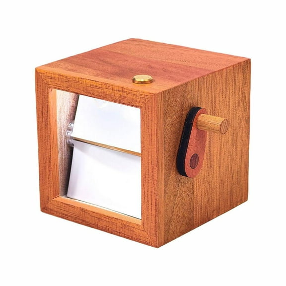 DIY Photo Flip Book Frame,Hand Crank Wooden Animation Box with LED Light,8 Photo Flip Book Photo Album,Home Decoration Night Light,Couple Image Album Gifts for Couple Family