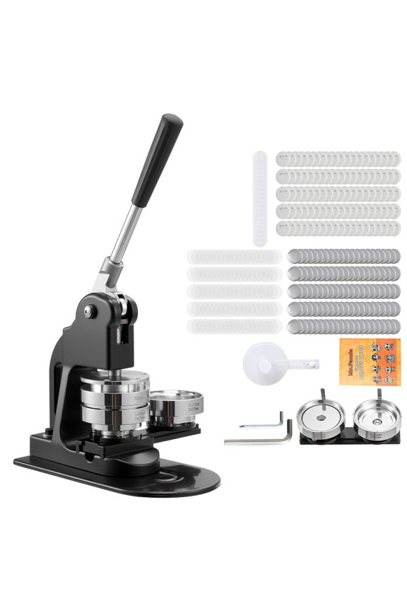 DIY Pin Maker Kit with 500 Pieces, 3-Inch Button Machine, Circle Cutter, Tools&Guide for Custom Badges, Keychains, Personalized Pins, Black