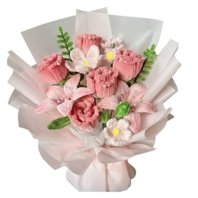 DIY Pipe Cleaner Bouquet Craft Kit Handmade Rose Flower Making Materials Set for Mother's Day Gift Anniversaries and Holiday Decor