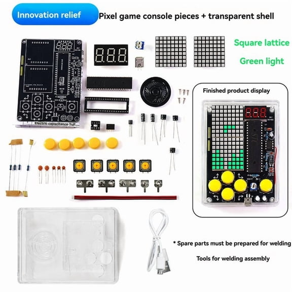 DIY Pixel Game Kit Mini Pixel Game Console with Voice Electronics DIY Soldering Project Practice Solder Learning Set A