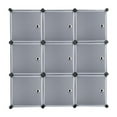 DIY Plastic Closet with 9 Cubes Modular Book Shelf Organizer