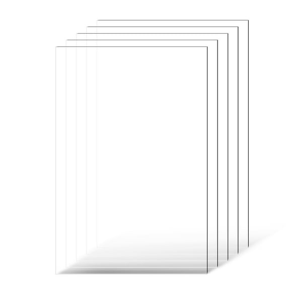 DIY Plastic Panel Sheets for Craft Projects - 24x36 Inch Clear 5-Pack, Easy to Cut Flexible plexiglass for Displays & Frame Inserts