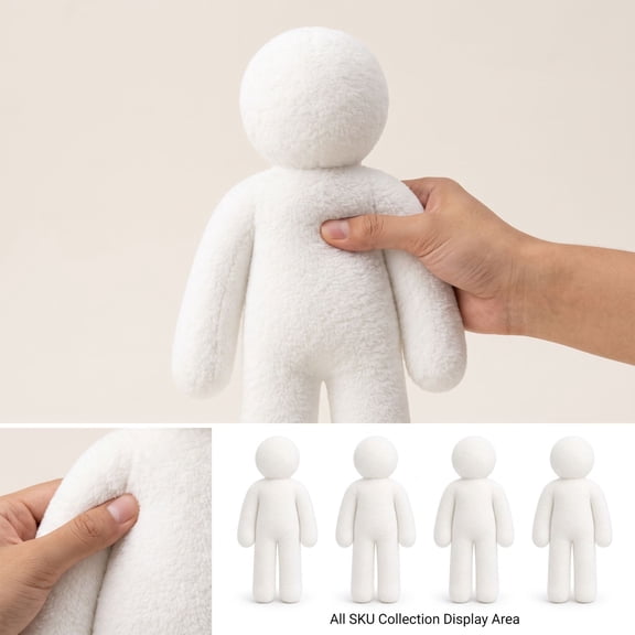 DIY Plush Doll Supply, Soft Velvet Blank Stuffed Doll Body for Doll Making Crafts, Sewing Embroidery Practice Kit, Plush Figure for Customization, 9.8"