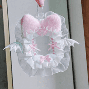 DIY Plush Lace Card Holder Kpop Photocard Case Ribbon Bow Lolita Sweet Toploader Anime Itabag Ornament ID Card Display