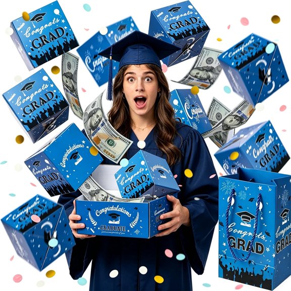 DIY Pop Up Surprise Explosion Gift Box, Bouncy Mini Compartments Money Holder Box for Graduation Birthday Anniversary Party Decor, All-in-One Cardstock Gift Box Kit