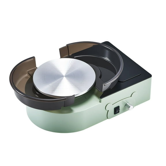 DIY Pottery Making Machine Compact 6-Inch Electric Clay Spinner Wheel for Home Craft Projects, IdealAdults, Beginners (Green)