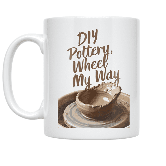 DIY Pottery Wheel Art - Pottery Enthusiast - 11 oz Ceramic Coffee Mug