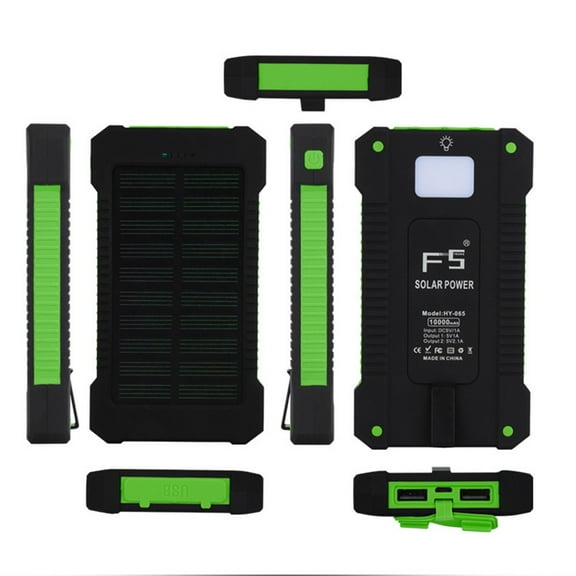 DIY Power Bank Kit with 10000mAh Capacity Solar Panel LED Light USB Fast Charging Power Storage Case DIY Charger Assembly Kit No Battery Included