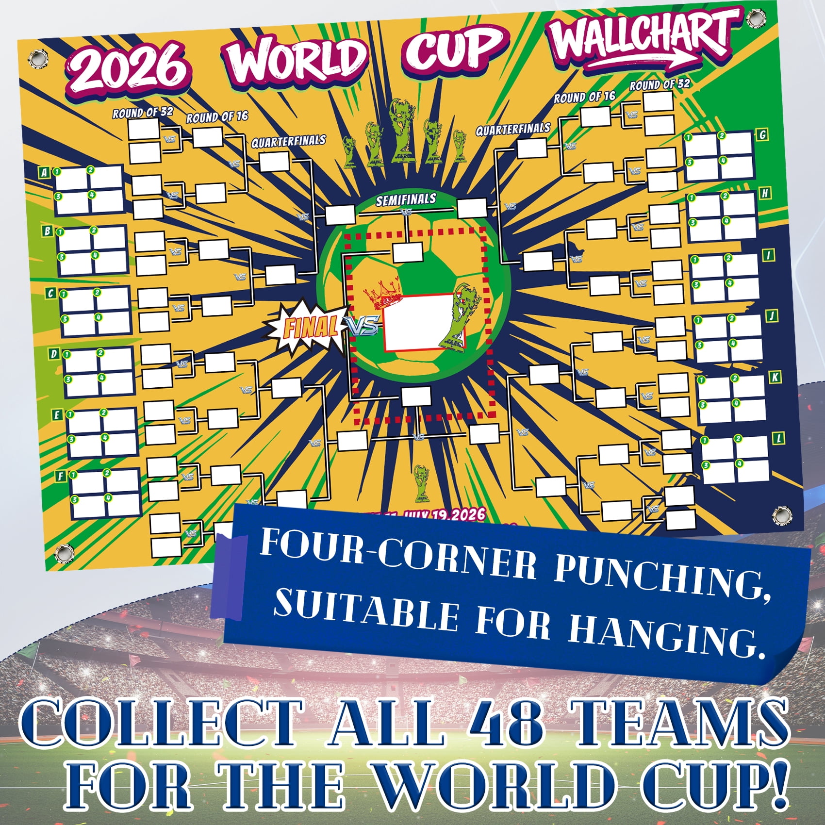 DIY Predict 2026 World Cup Schedule Poster, DIY Reusable Waterproof ...