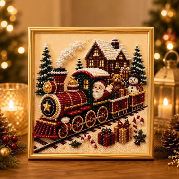 DIY Premium 3D Pearl Christmas Wall Art Kit,Diamond Art Kits for Adults